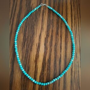 Necklace Turquoise Natural Stones 4mm Sterling Silver 18" Long
